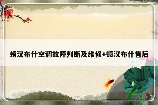 顿汉布什空调故障判断及维修+顿汉布什售后