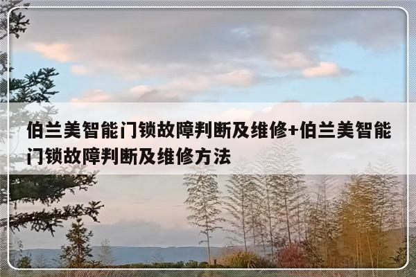 伯兰美智能门锁故障判断及维修+伯兰美智能门锁故障判断及维修方法