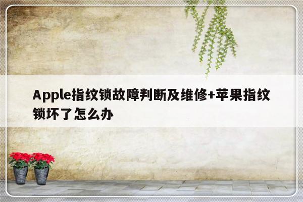 Apple指纹锁故障判断及维修+苹果指纹锁坏了怎么办