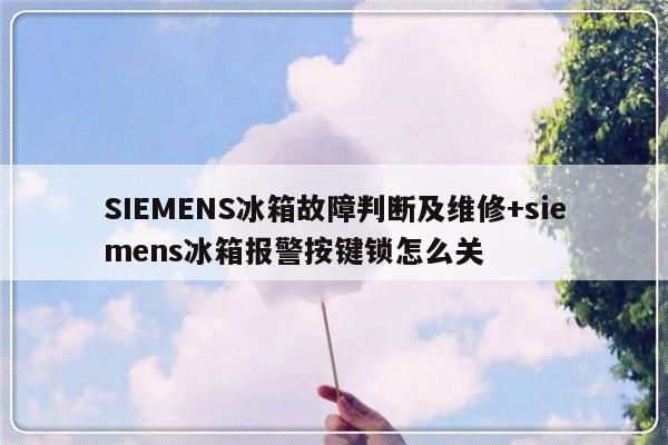 SIEMENS冰箱故障判断及维修+siemens冰箱报警按键锁怎么关-313啦实用网