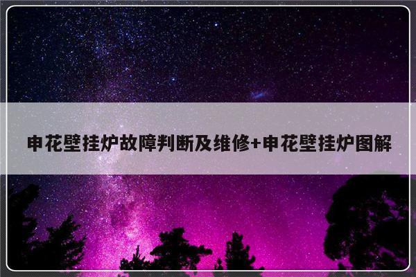 申花壁挂炉故障判断及维修+申花壁挂炉图解