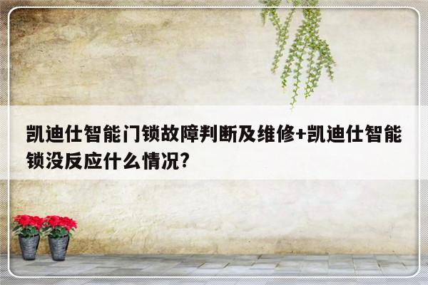 凯迪仕智能门锁故障判断及维修+凯迪仕智能锁没反应什么情况?