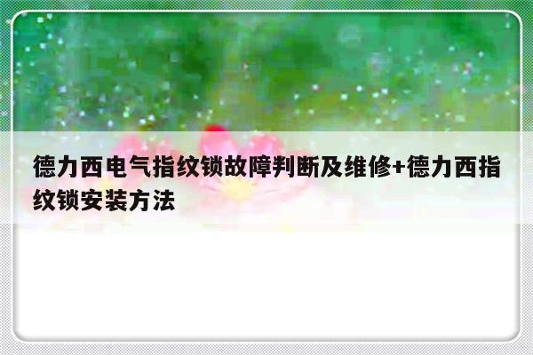 德力西电气指纹锁故障判断及维修+德力西指纹锁安装方法-313啦实用网