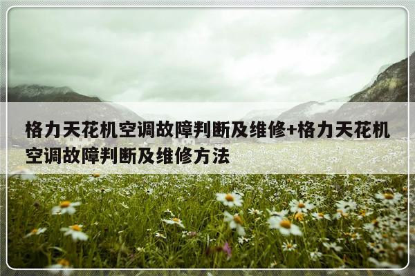 格力天花机空调故障判断及维修+格力天花机空调故障判断及维修方法-313啦实用网
