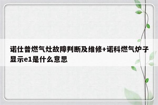 诺仕普燃气灶故障判断及维修+诺科燃气炉子显示e1是什么意思-313啦实用网