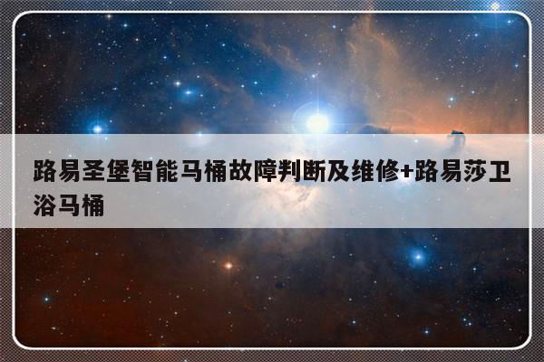路易圣堡智能马桶故障判断及维修+路易莎卫浴马桶