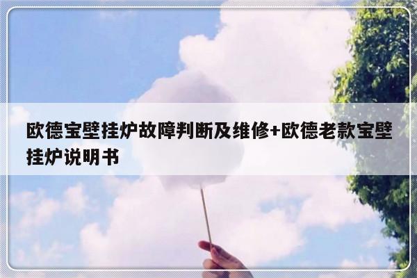 欧德宝壁挂炉故障判断及维修+欧德老款宝壁挂炉说明书
