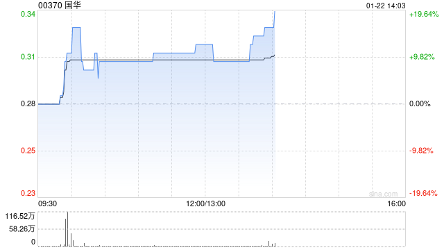 国华盘中涨超16% 附属深圳数巫参与建设宁夏中卫市数据中心