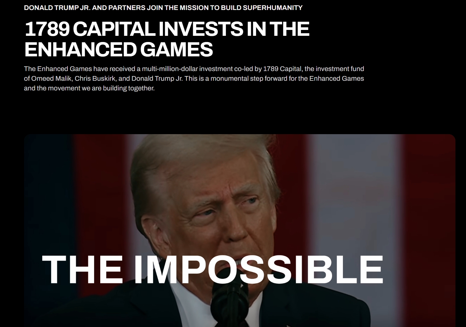 真·美国优势项目!特朗普家族最新投资:允许嗑兴奋剂的运动大会