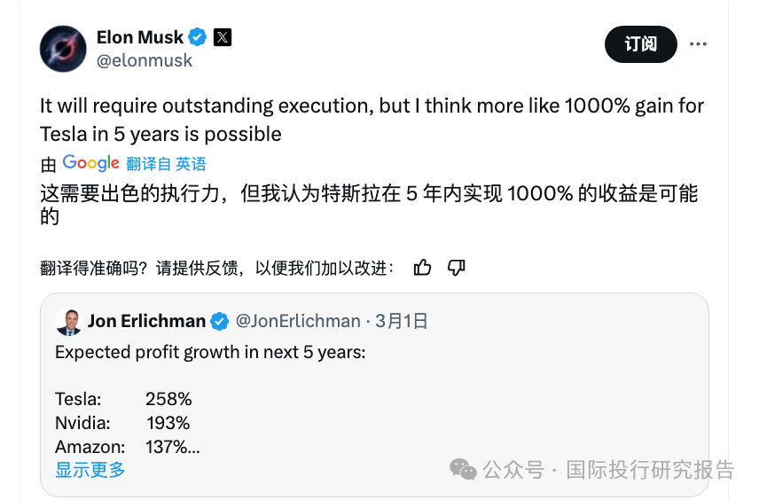 特斯拉股价狂泻，投资者怒了！马斯克霸气回应：5年涨10倍！