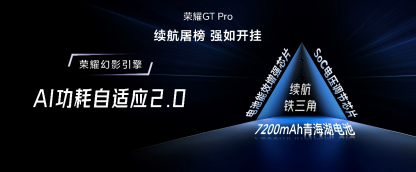 电竞性能旗舰荣耀GT Pro发布:7200mAh超大电池 3199元起