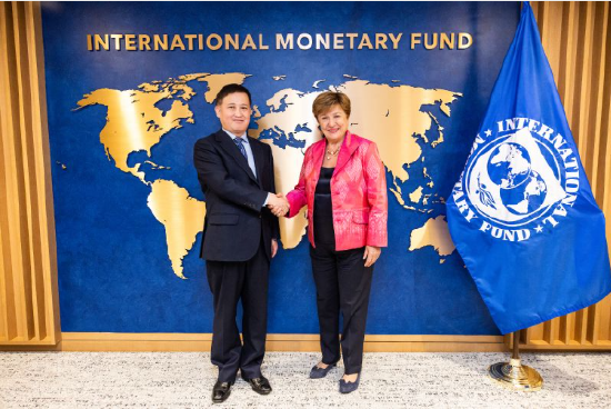 中国人民银行行长潘功胜会见国际货币基金组织总裁格奥尔基耶娃