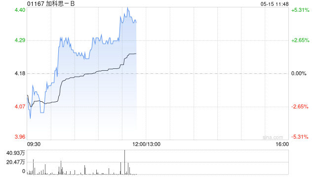 加科思-B午前涨超4% 公司发布SHP2抑制剂联用研究数据