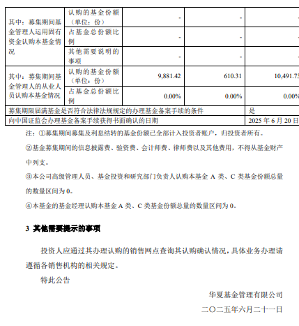 首募规模7.61亿元！华夏瑞享回报混合基金成立
