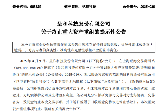 突发！688625，终止重大资产重组！