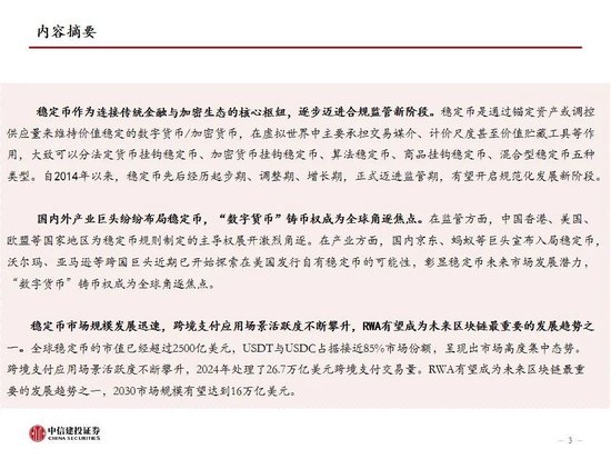 中信建投：一文读懂稳定币产业机会