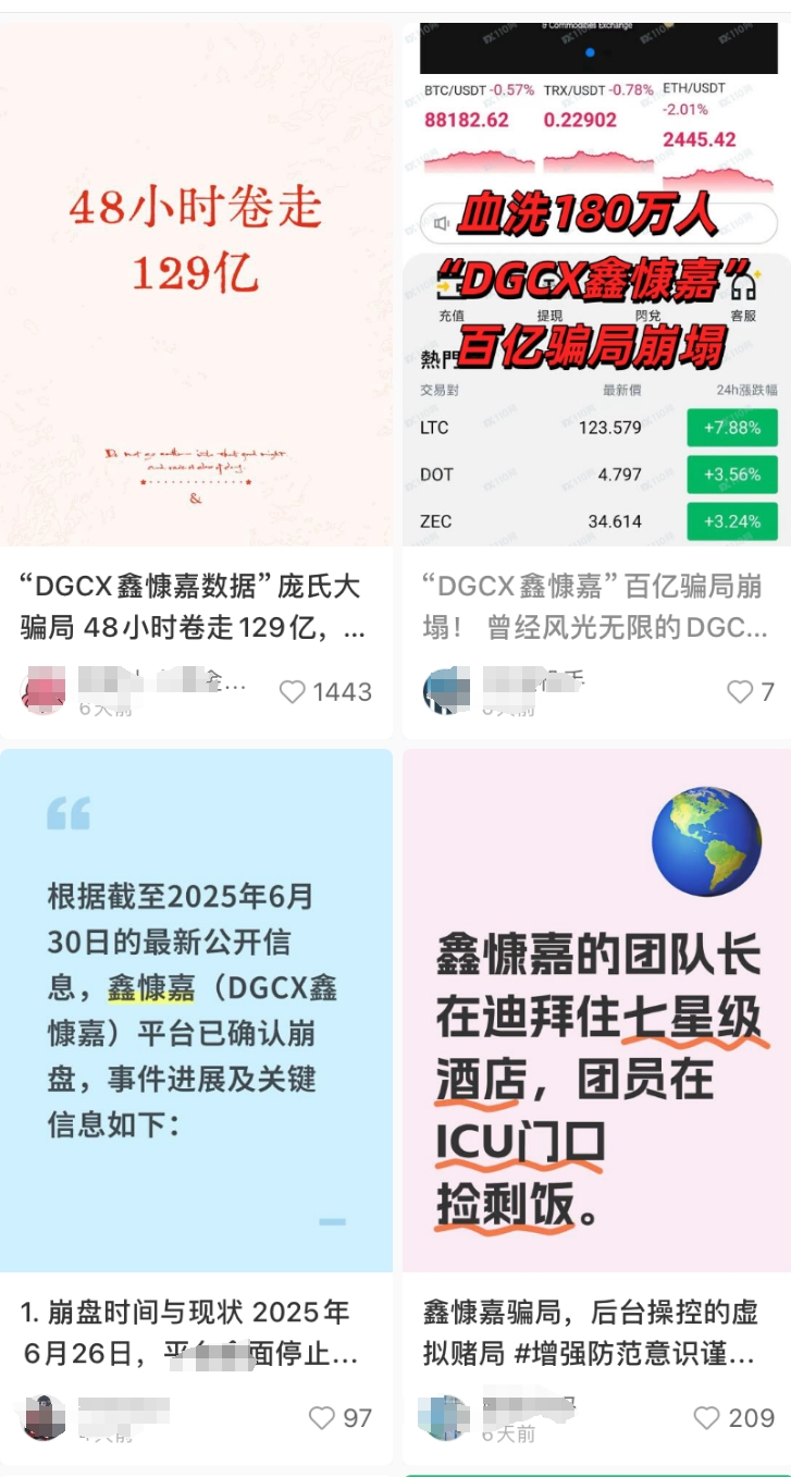 48小时卷走129亿元！DGCX鑫慷嘉平台突然爆雷、人去楼空！有人血本无归……