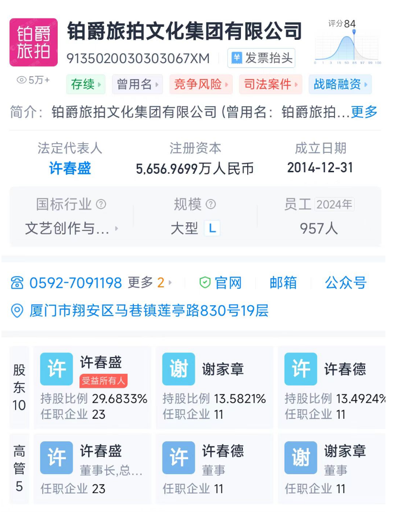 业务部门全部遣散，员工称被欠薪1500万！铂爵旅拍千万股权被冻结疑似跑路