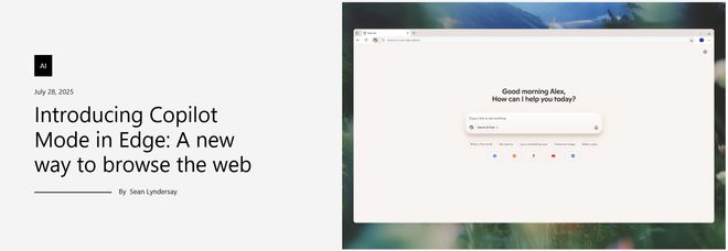 微软开启网页浏览新路径：将Copilot深度嵌入Edge浏览器