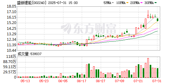 盛新锂能：累计回购公司股份9752800股