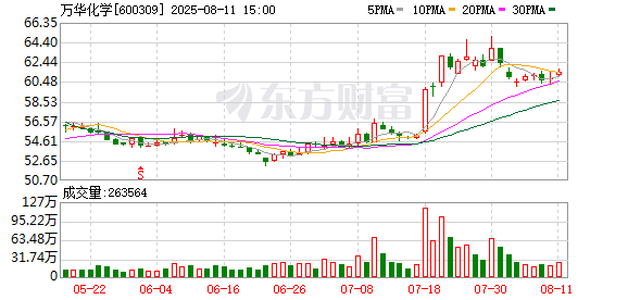 万华化学：2025年上半年归属于上市公司股东的净利润为6122729612.96元