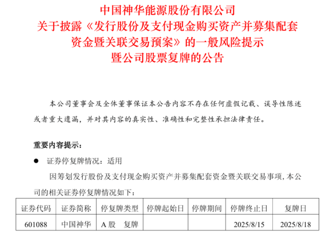 7000亿央企巨头重组中国神华大并购：一口气购入13家公司，总资产2583亿