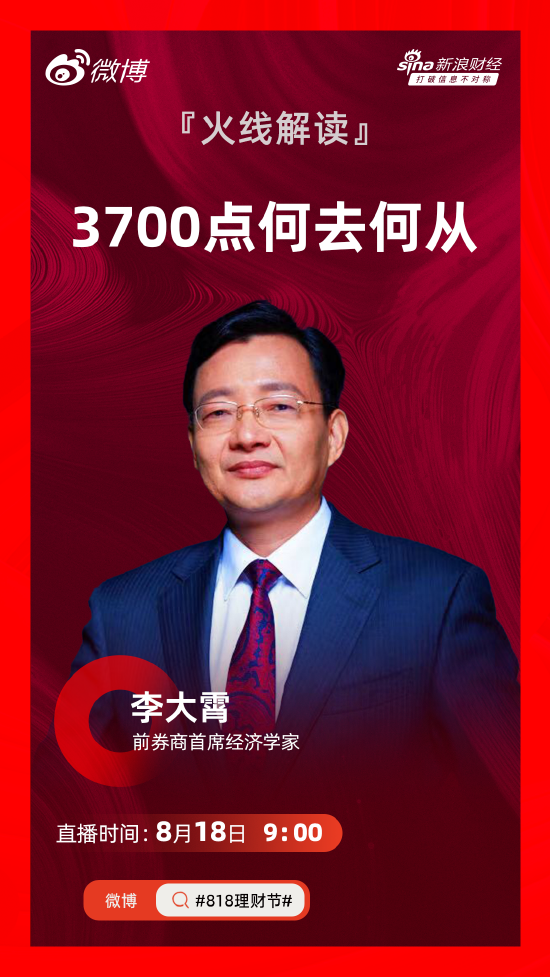 核心资产不可怕！李大霄：3700点不是顶部 是上涨中途的一个小小驿站
