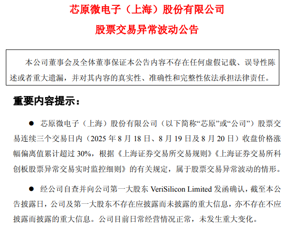 与字节跳动合作AI芯片？芯原股份回应