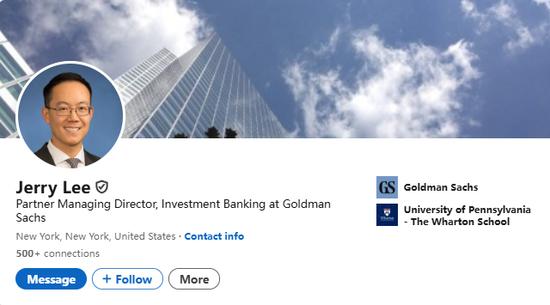 Jerry Lee 李逸斌,将离开高盛、出任摩根大通全球投行业务主席