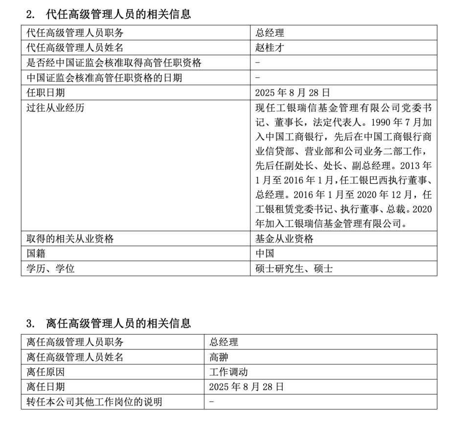 又有头部公募宣布：总经理调整！一日三家公募“换帅”