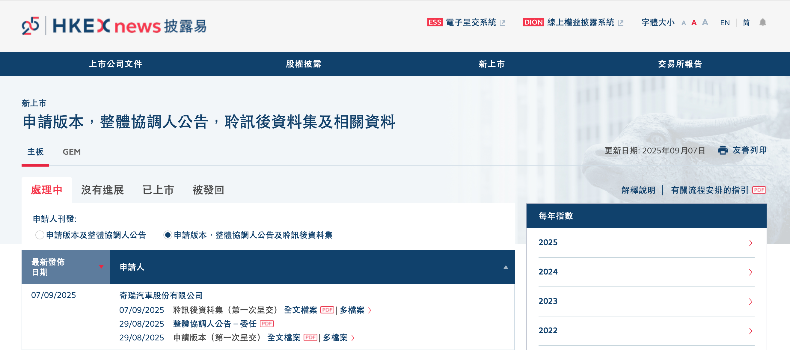 上市在即！奇瑞汽车通过港交所上市聆讯