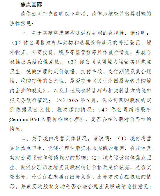焦点国际港股上市收到证监会反馈意见 涉及离岸架构合规性等问题