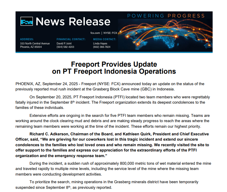 全球第二大铜矿“重大事故”停产,华尔街:黑天鹅!“交易员们先买入,然后再问问题”