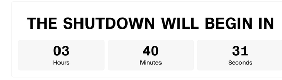 确定了！白宫下令开始实施“关门计划”，美国政府将于美国时间周二23:59后关门