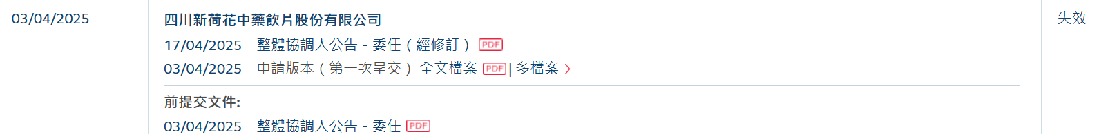 新股消息 | 新荷花港股IPO招股书失效