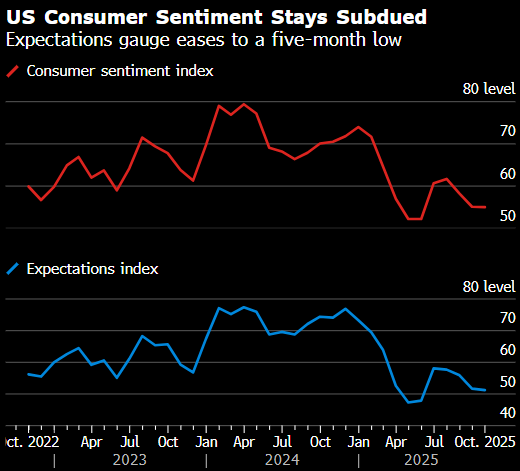美国消费者信心持续低迷 就业和通胀忧虑挥之不去