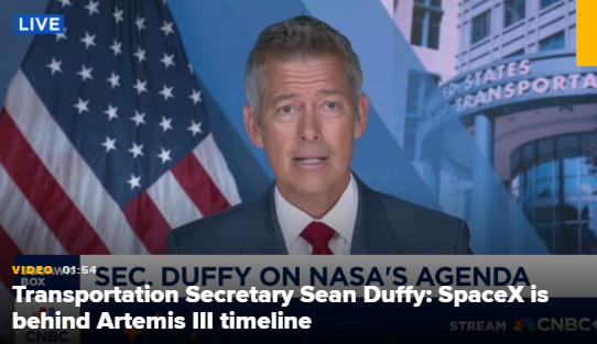 美国运输部长：SpaceX登月任务进度滞后，将重启合同招标