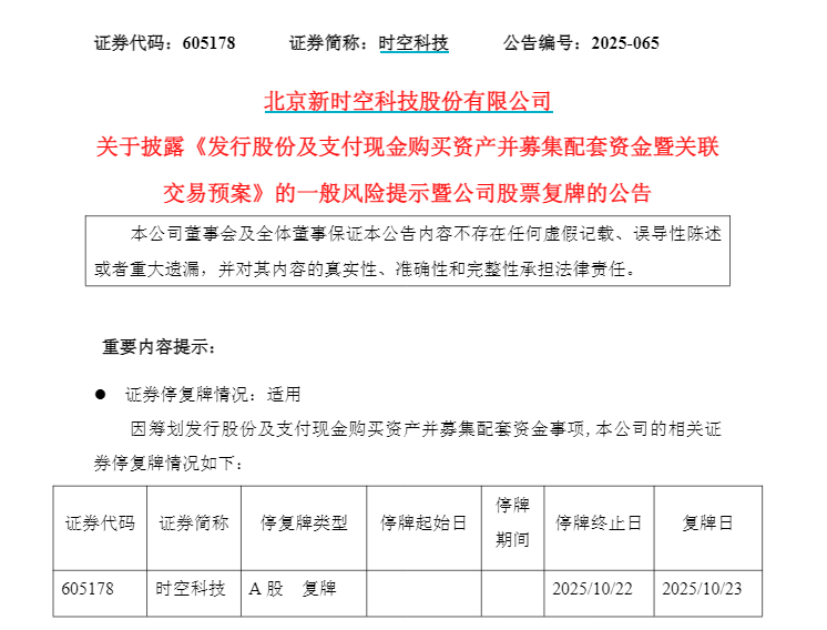 605178，拟切入存储领域！明起复牌