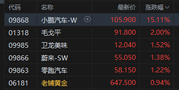 收评：港股恒指跌0.2% 科指跌0.25% 科网股普跌 内房股活跃 小鹏汽车涨超15%