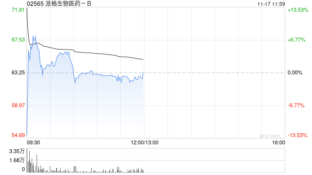 派格生物医药-B盘中涨近15% 核心产品PB-119新药上市申请获批
