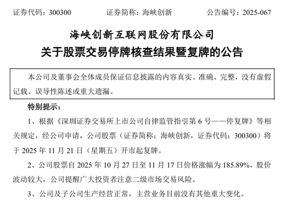 明日复牌!两大牛股,核查完成!