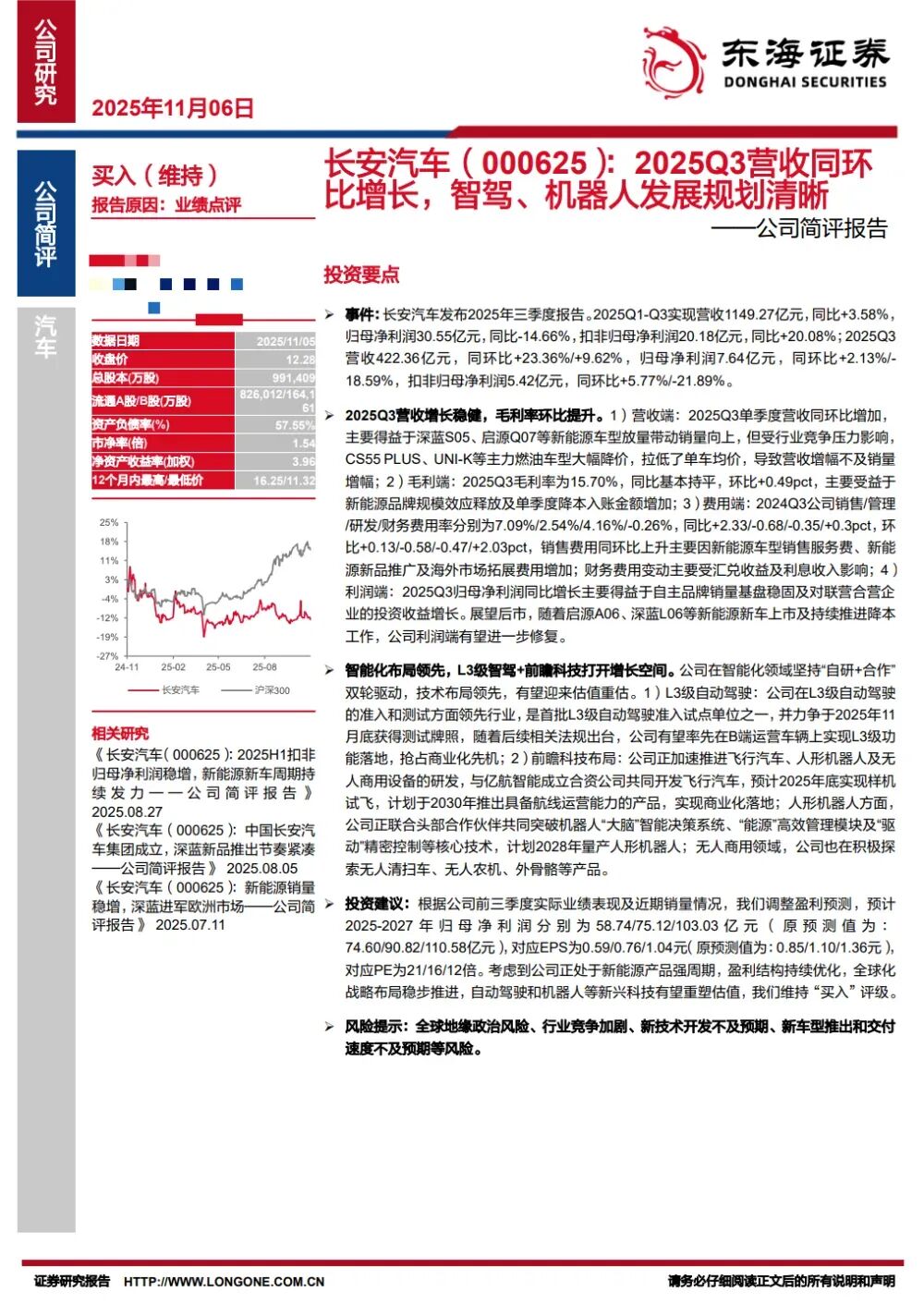 调研汇总:富国、华夏、睿远基金等101家明星机构调研长安汽车!
