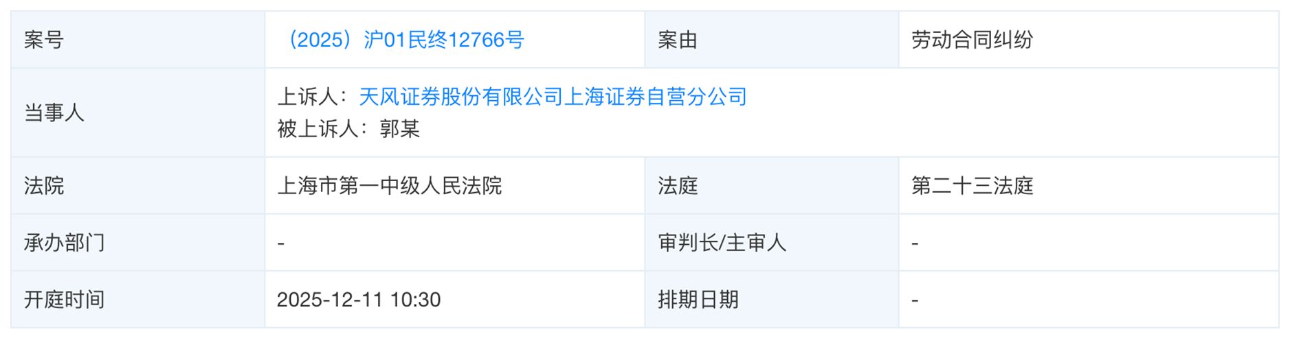 天风证券“多事之冬”：半个月前被立案调查，如今又陷高管劳动纠纷-313啦实用网
