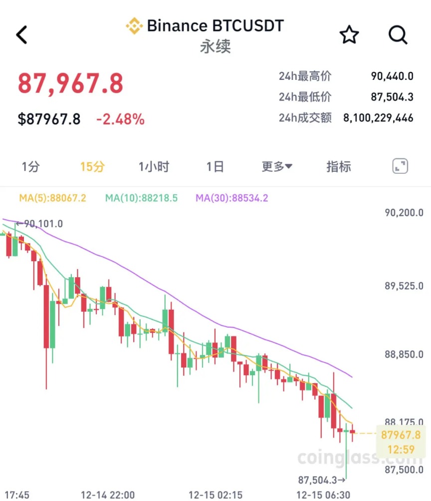 全线大跌!超11万人爆仓!比特币盘中跌破88000美元-313啦实用网