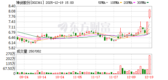神剑股份：连续2个交易日收盘价格涨幅偏离值累计超过20%-313啦实用网