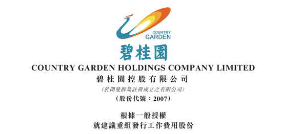 碧桂园，拟配股融资、用于支付建议重组发行工作的费用 | 香港上市公司.再融资-313啦实用网