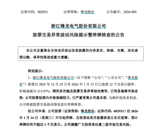 13连板大牛股,明起停牌核查-313啦实用网