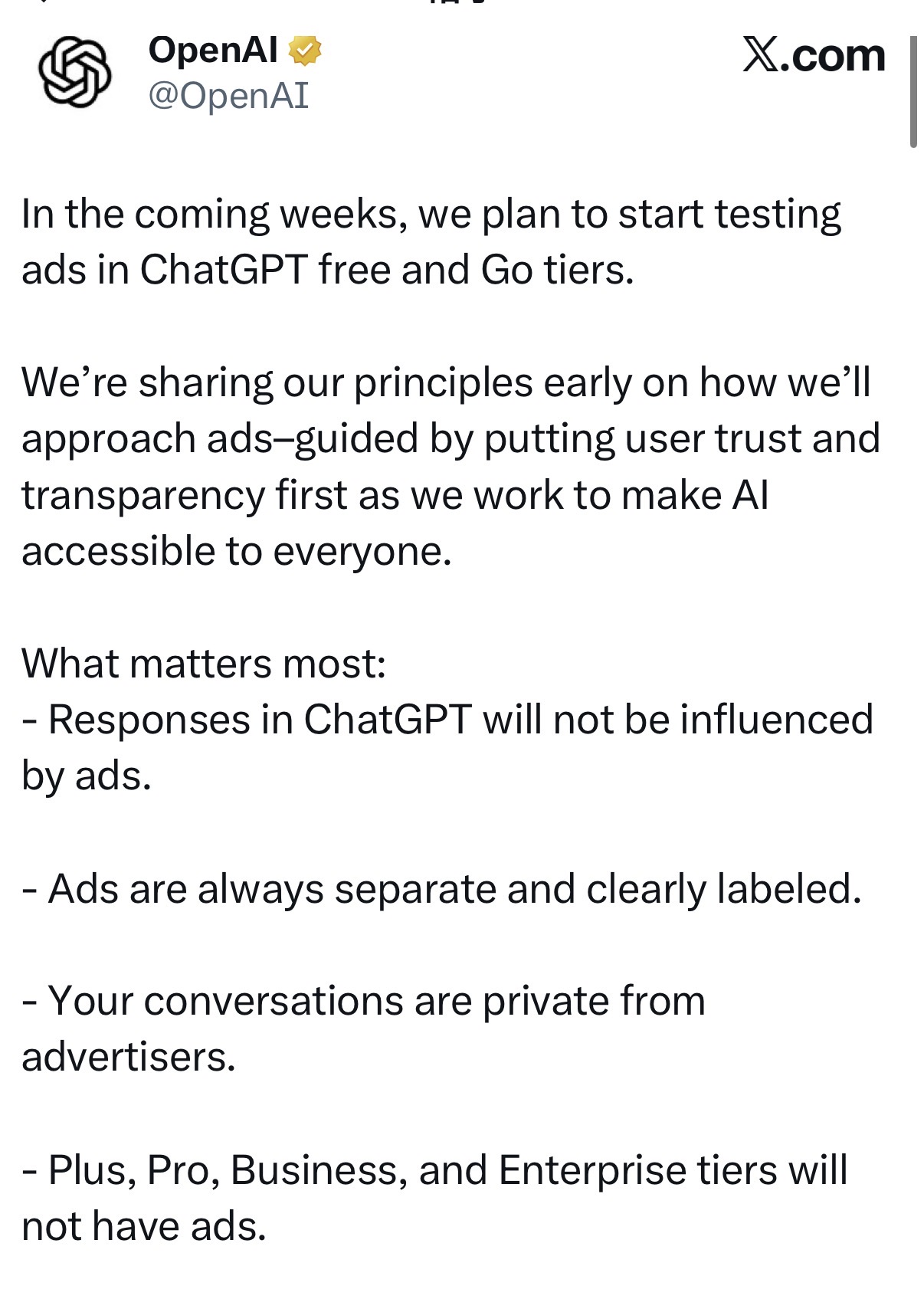 OpenAI等不起了？ChatGPT宣布加广告，用户不买账-313啦实用网