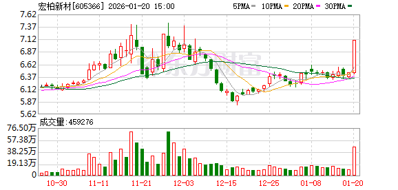 宏柏新材龙虎榜数据（1月20日）-313啦实用网