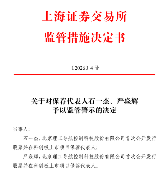 刚刚！头部券商2名保代收到黄牌警告！还有IPO企业、会计师、律师等四方!